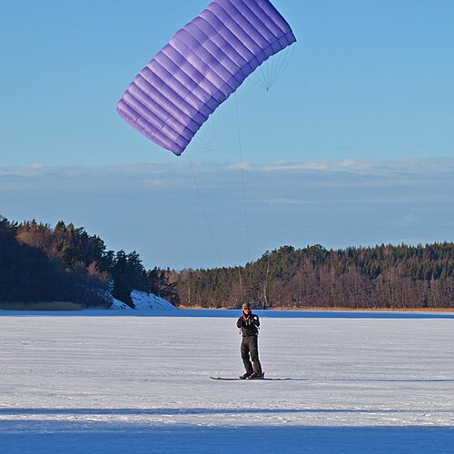 Kite skiing